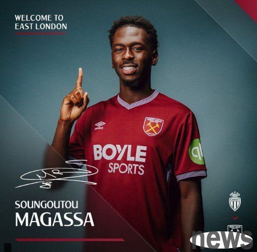 West Ham United official: Monaco s 21-year-old midfielder Magasa joins, and players can also be competent for central defenders