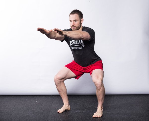 When squatting, is the tip of the foot forward or outward? Expert: Both are right